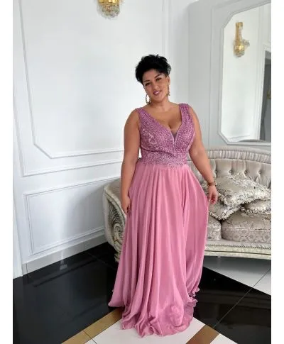 Vestito da cerimonia - Rosa - Corpetto decorato - Campari