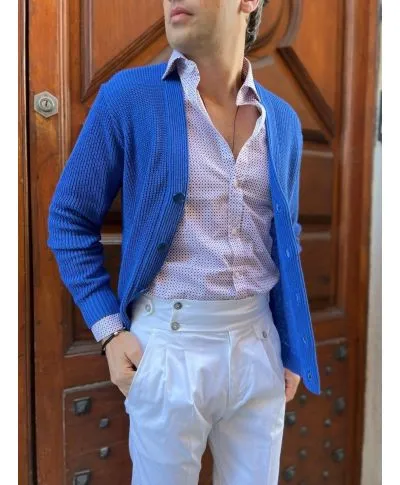 Cardigan uomo con bottoni - Blu