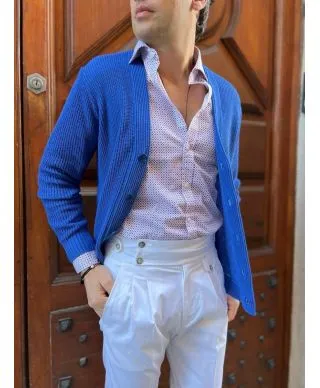 Cardigan uomo con bottoni - Blu