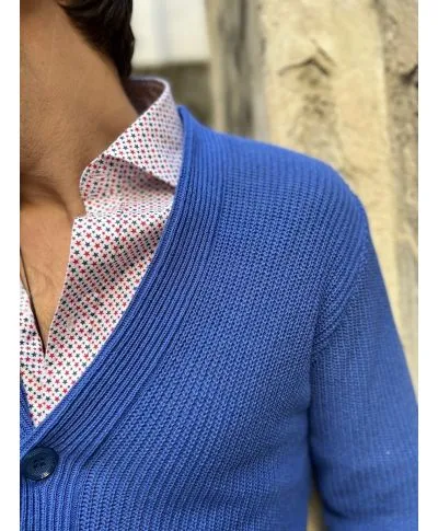 Cardigan uomo con bottoni - Blu