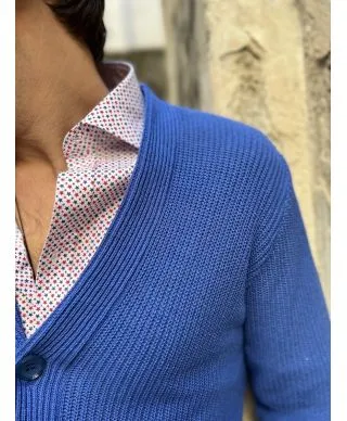 Cardigan uomo con bottoni - Blu