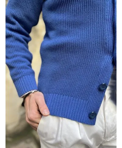 Cardigan uomo con bottoni - Blu