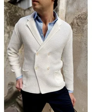 Cardigan uomo - Bianco - Doppiopetto
