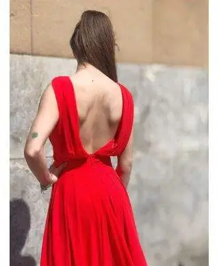 Abito lungo corallo - Elegante - Tuwe