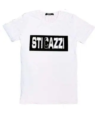 T shirt donna - Maglietta bianca con Scritta divertente - T shirt sti cazzi