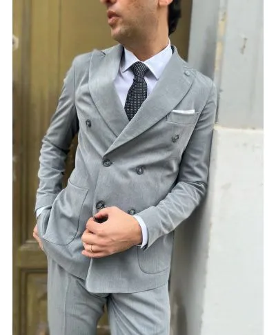 Abito uomo - Grigio - Doppiopetto - Grey