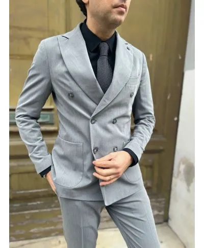 Abito uomo - Grigio - Doppiopetto - Grey