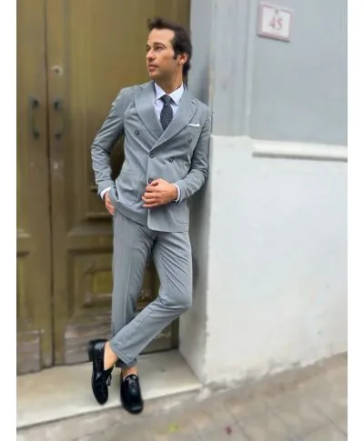 Abito uomo - Grigio - Doppiopetto - Grey