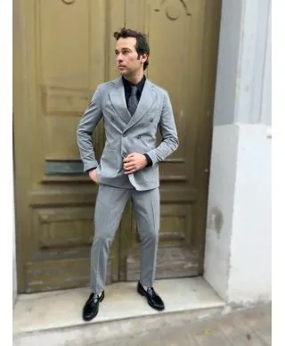 Abito uomo - Grigio - Doppiopetto - Grey