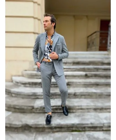 Abito uomo - Grigio - Doppiopetto - Grey