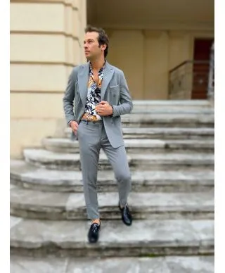 Abito uomo - Grigio - Doppiopetto - Grey