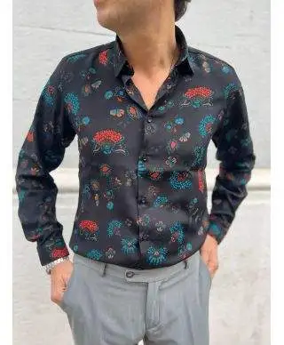 Camicia uomo fantasia - Floreale - Collo classico
