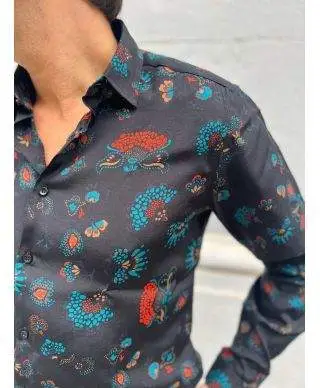 Camicia uomo fantasia - Floreale - Collo classico