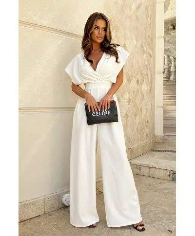 Tuta elegante - Ecrù - Pantaloni palazzo