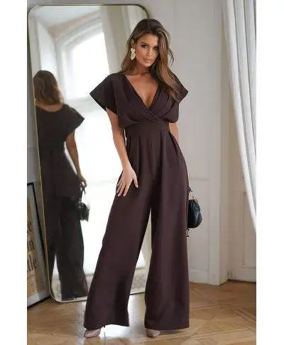 Tuta elegante - Cioccolato - Pantaloni palazzo