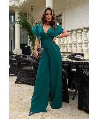 Tuta elegante - Colore bottiglia - Pantaloni palazzo - Gogolfun.it