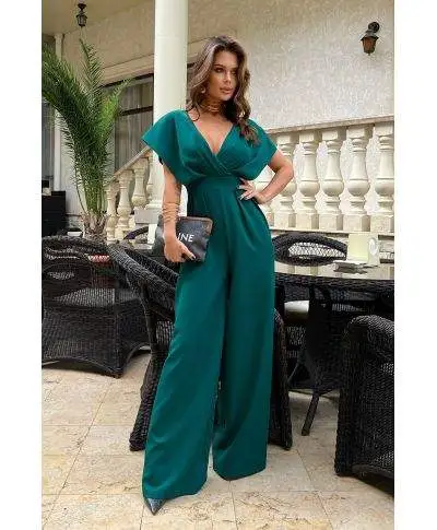 Tuta elegante - Colore bottiglia - Pantaloni palazzo - Gogolfun.it