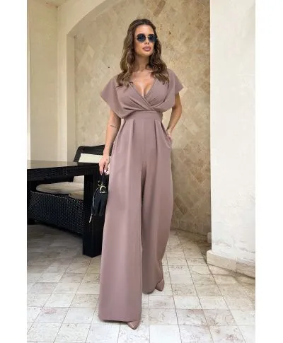 Tuta elegante - Cammello - Pantaloni palazzo - Gogolfun.it