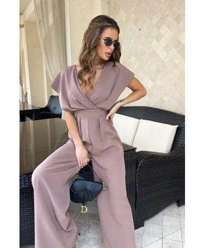 Tuta elegante - Cammello - Pantaloni palazzo - Gogolfun.it