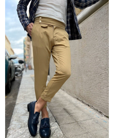 Pantaloni uomo - Cammello - Vita alta