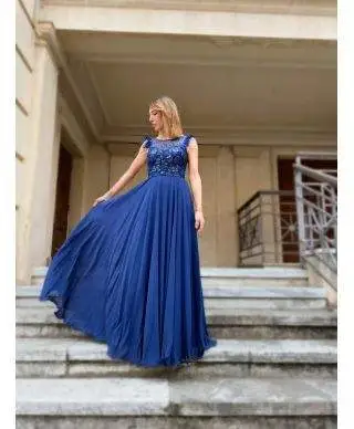 Vestito elegante da cerimonia - Blu - Fiesta