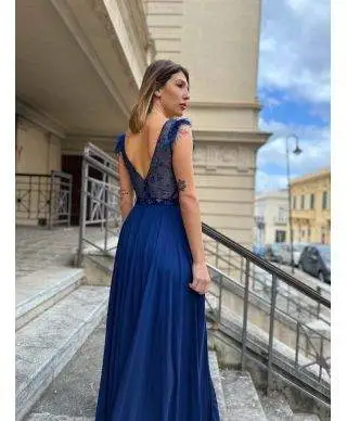 Vestito elegante da cerimonia - Blu - Fiesta