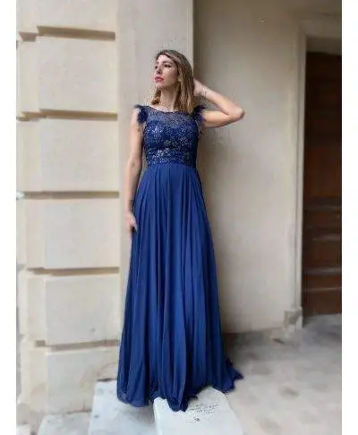 Vestito elegante da cerimonia - Blu - Fiesta