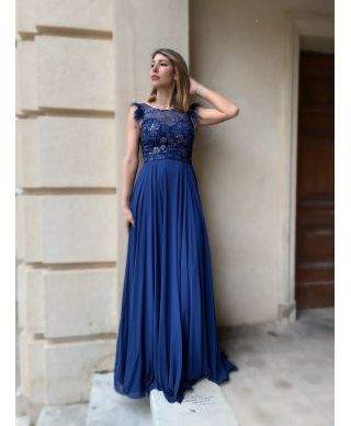 Vestito elegante da cerimonia - Blu - Fiesta