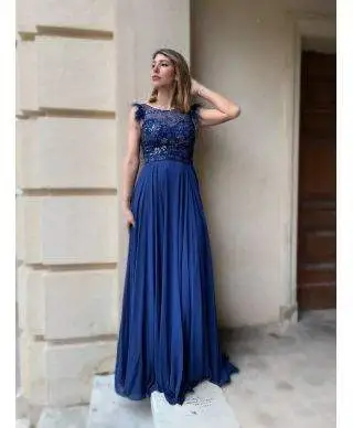 Vestito elegante da cerimonia - Blu - Fiesta