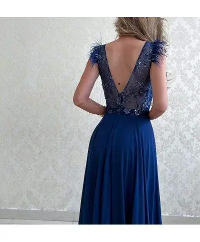 Vestito elegante da cerimonia - Blu - Fiesta