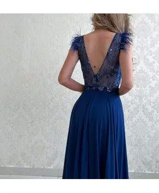 Vestito elegante da cerimonia - Blu - Fiesta