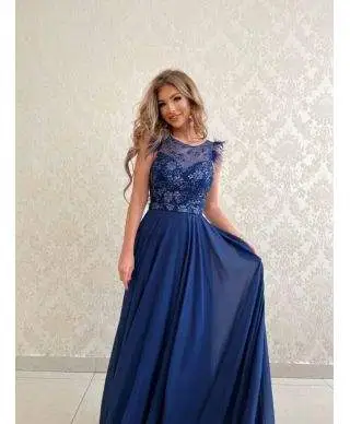 Vestito elegante da cerimonia - Blu - Fiesta