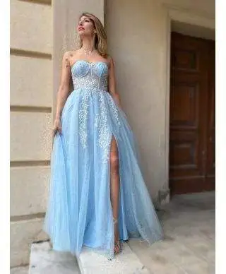 Vestito da cerimonia - Azzurro - Stella