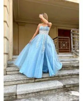 Vestito da cerimonia - Azzurro - Stella