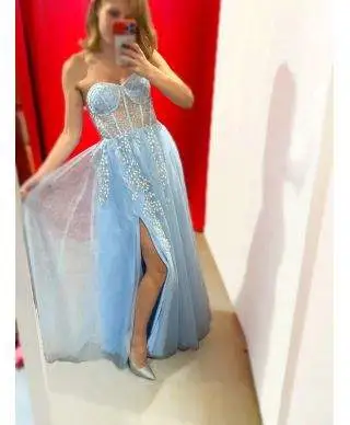 Vestito da cerimonia - Azzurro - Stella