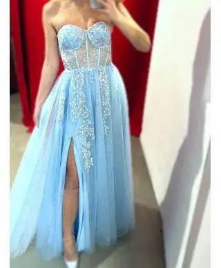 Vestito da cerimonia - Azzurro - Stella