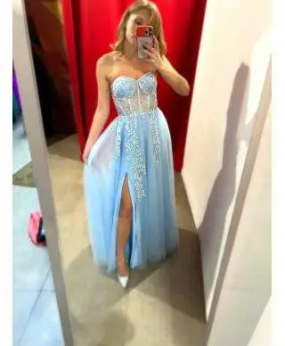Vestito da cerimonia - Azzurro - Stella