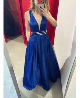 Vestito da cerimonia, blu - Stile impero - Nuvola