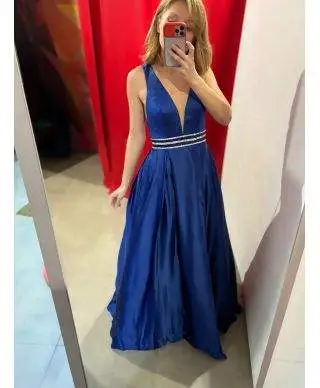 Vestito da cerimonia, blu - Stile impero - Nuvola