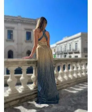Vestito da cerimonia - Oro e blu - Jiji