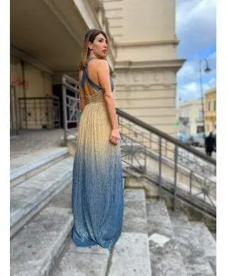 Vestito da cerimonia - Oro e blu - Jiji