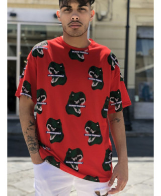 T shirt Dinosauro - Maglietta uomo - Rossa