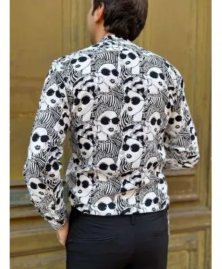 Camicia uomo fantasia - Bianco e nera