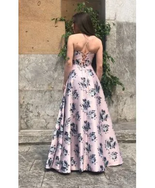 Vestito Lungo Rosa - Abito Rosi - Schiena scollata