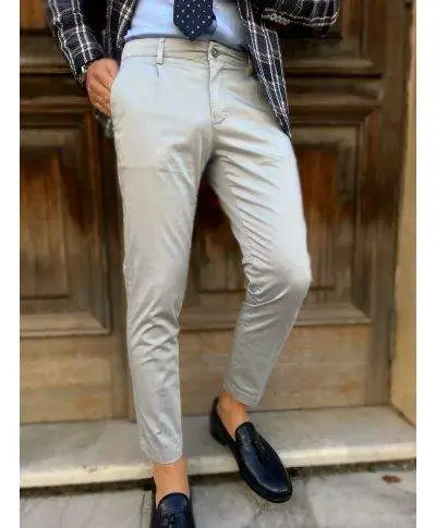 Pantaloni uomo - Chino - Grigio perla - Paul Miranda