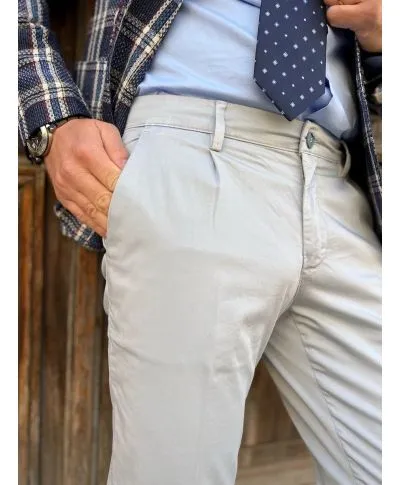 Pantaloni uomo - Chino - Grigio perla - Paul Miranda