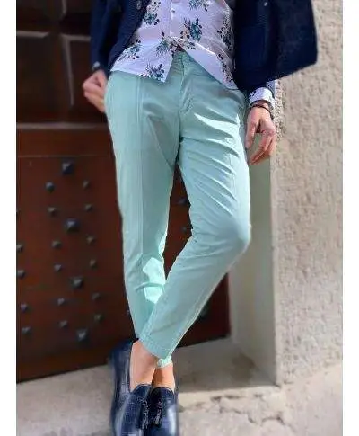 Pantaloni uomo - Chino - Verde Tiffany - Paul Miranda