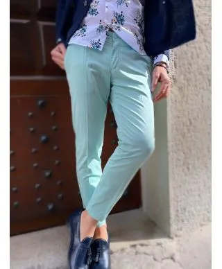 Pantaloni uomo - Chino - Verde Tiffany - Paul Miranda