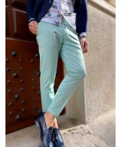 Pantaloni uomo - Chino - Verde Tiffany - Paul Miranda