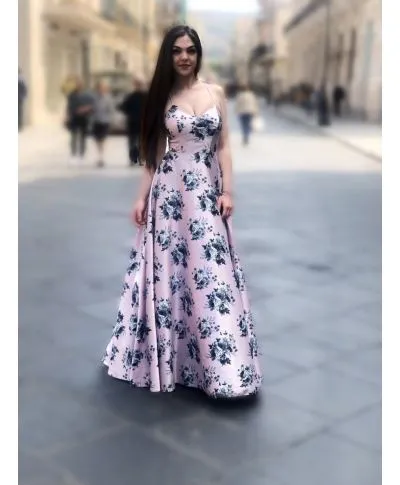 Vestito Lungo Rosa - Abito Rosi - Schiena scollata